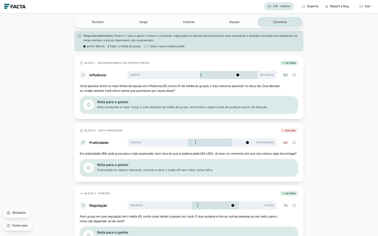 Guia de conversa com perguntas e notas contextualizadas para o gestor